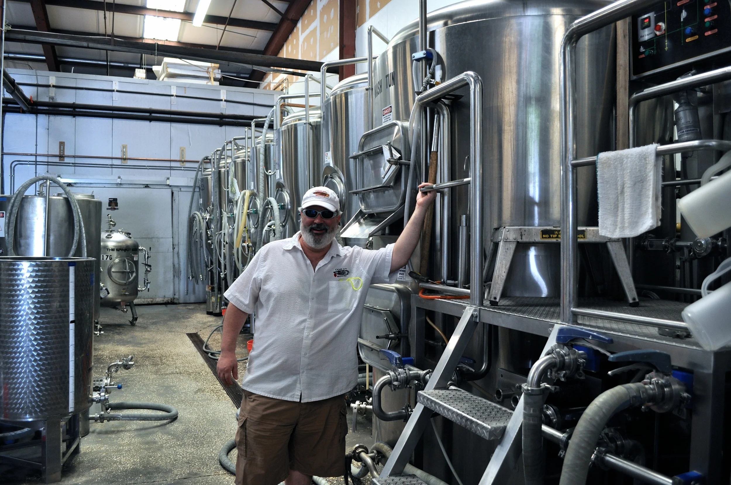 The original Cigar City Brewing brewhouse and our friend Mr. Bob Lorber