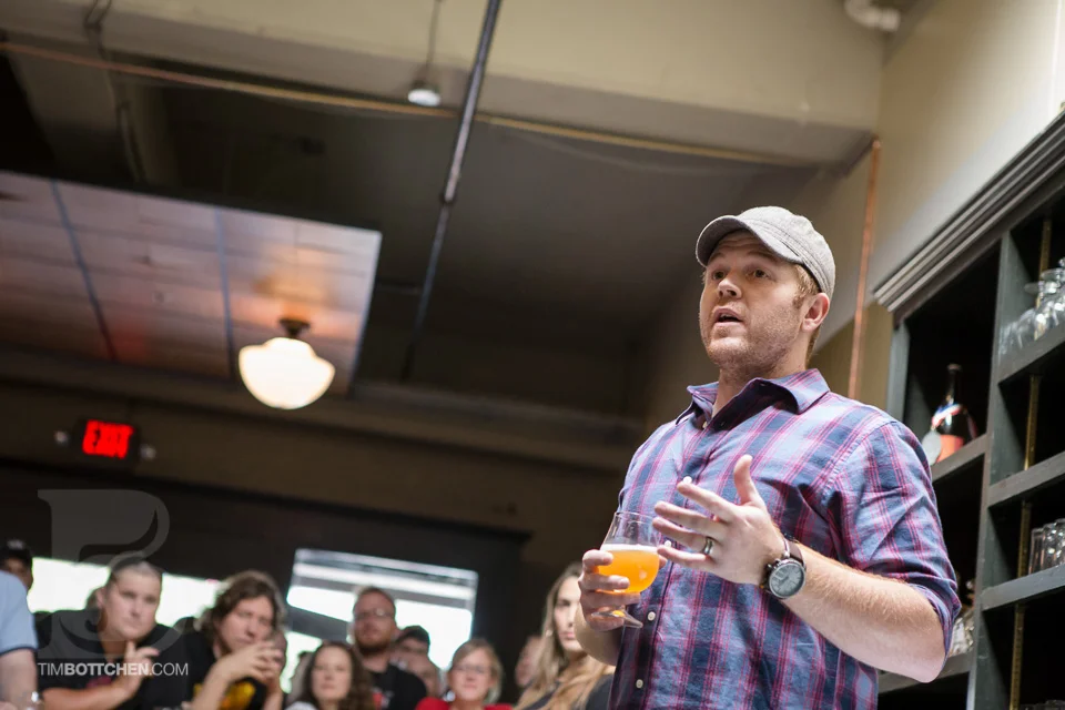 Cory King, Founder and Brewer at Side Project Brewing. Photo courtesy of Tim Bottchen and Side Project Brewing.
