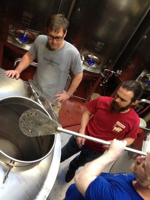 Jeffrey Stuffings (far left) Founder of Jester King. Photo Credit: Jester King Brewery