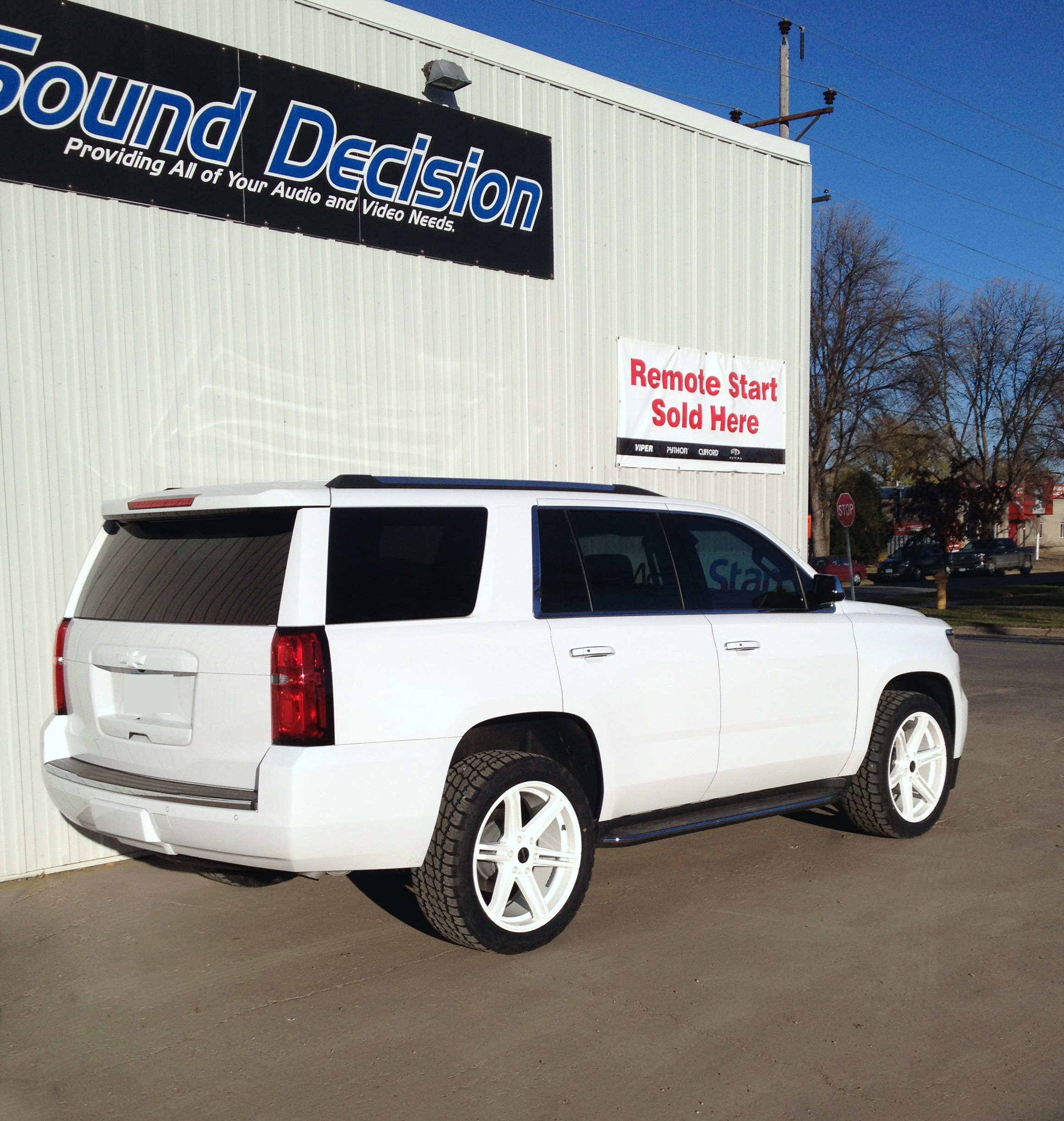 2015 Chevy Tahoe Custom Powder Coated KMC Wheels, Stripped Emblems, Painted Bowties to Match