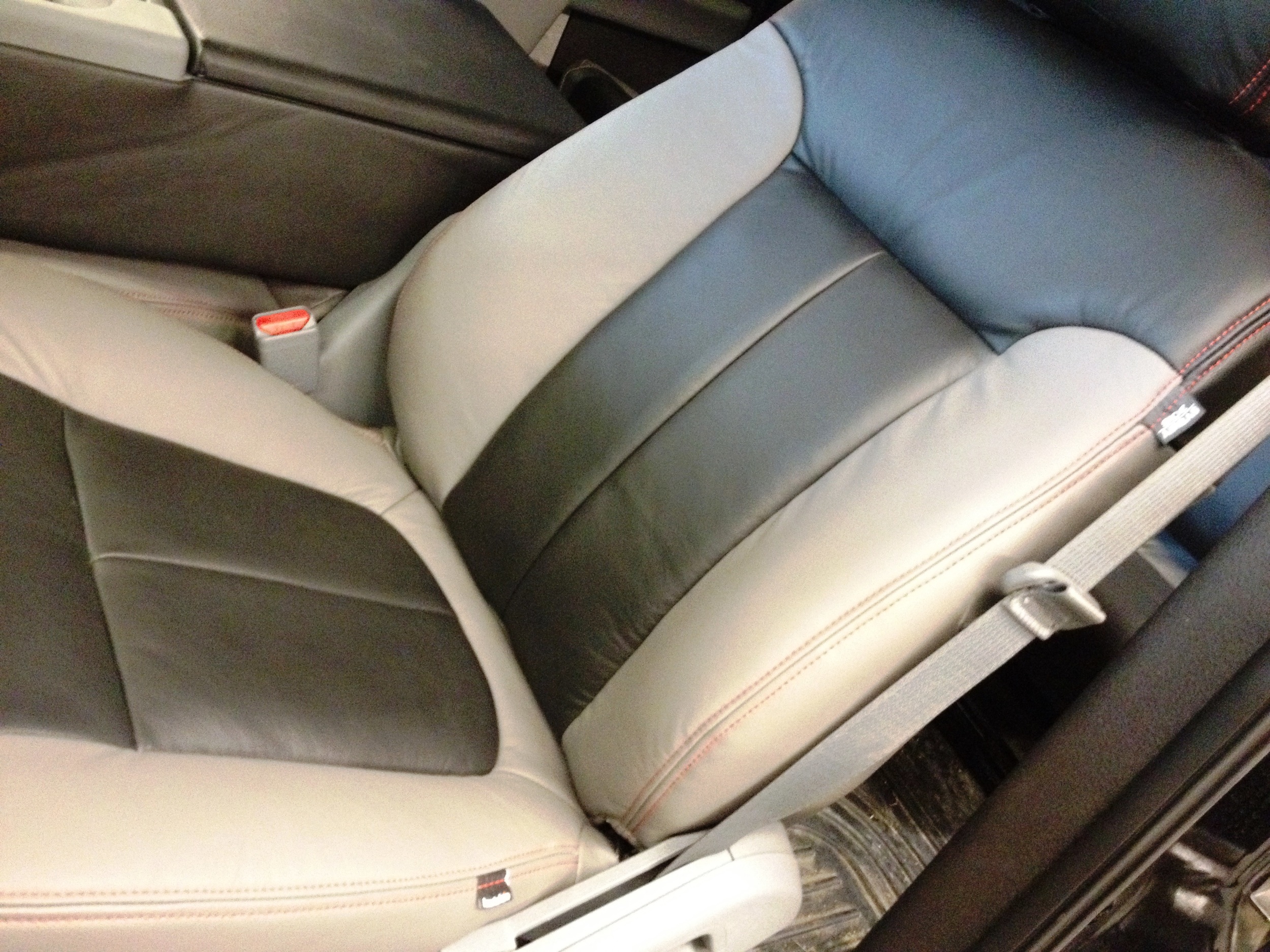 2012 Ford F150 Custom Leather Seats with Red Stitch