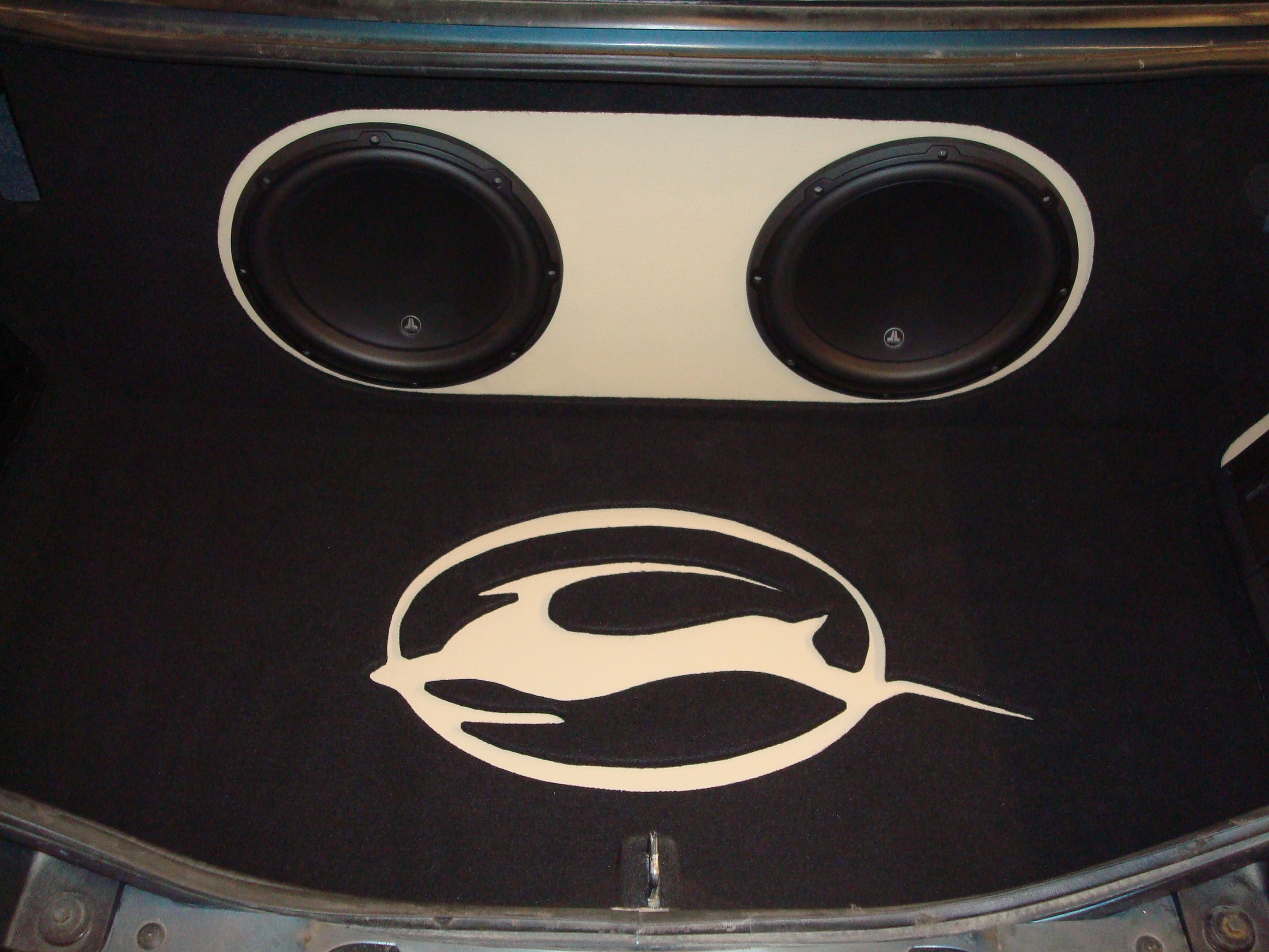 Chevy Impala - Custom subwoofer enclosure for (2) JL Audio 12W3's and trunk finish
