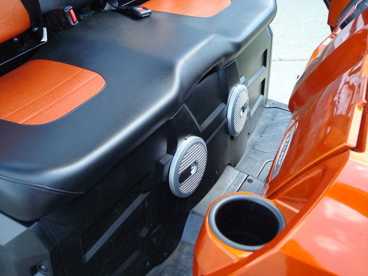 Alpine Marine Speakers mounted below the seat