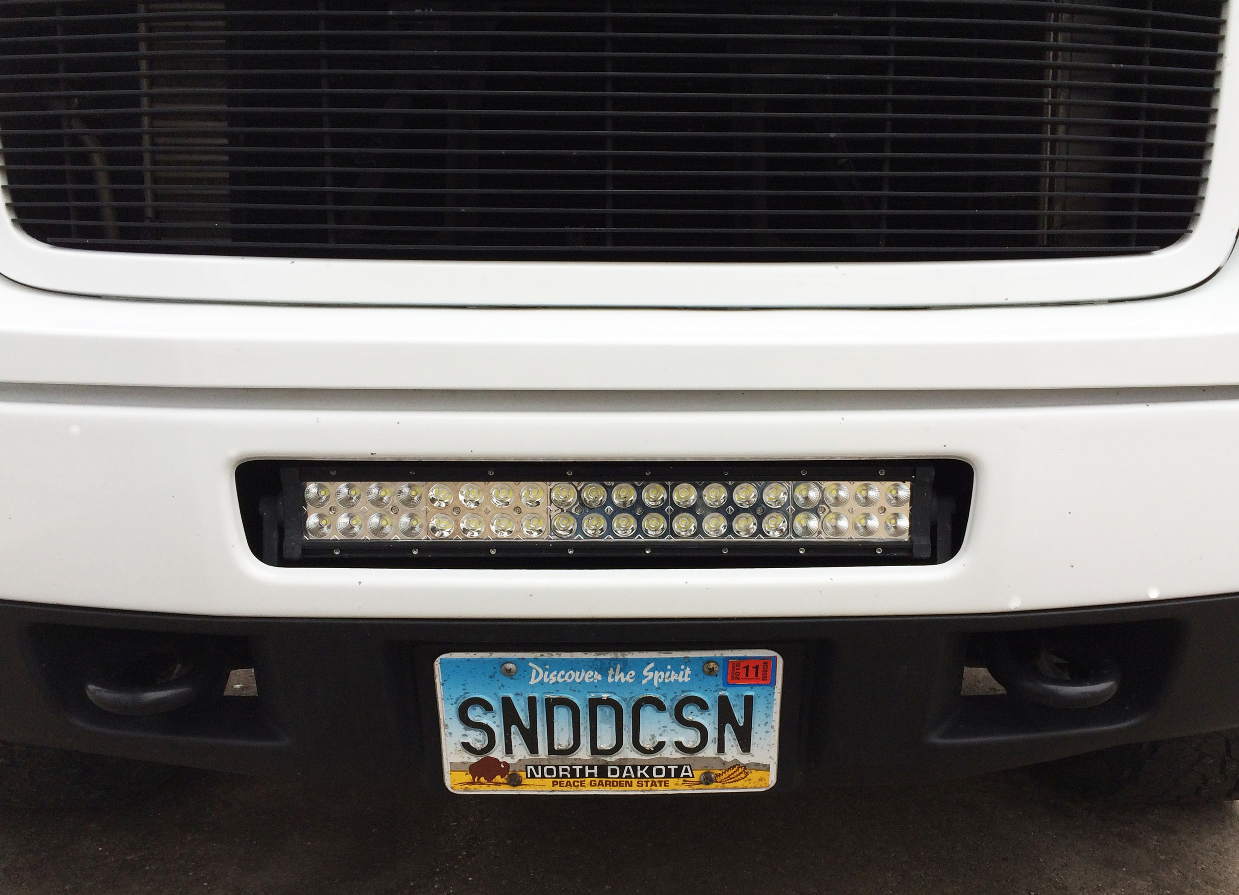 LED Light Bar mounted in the bumper