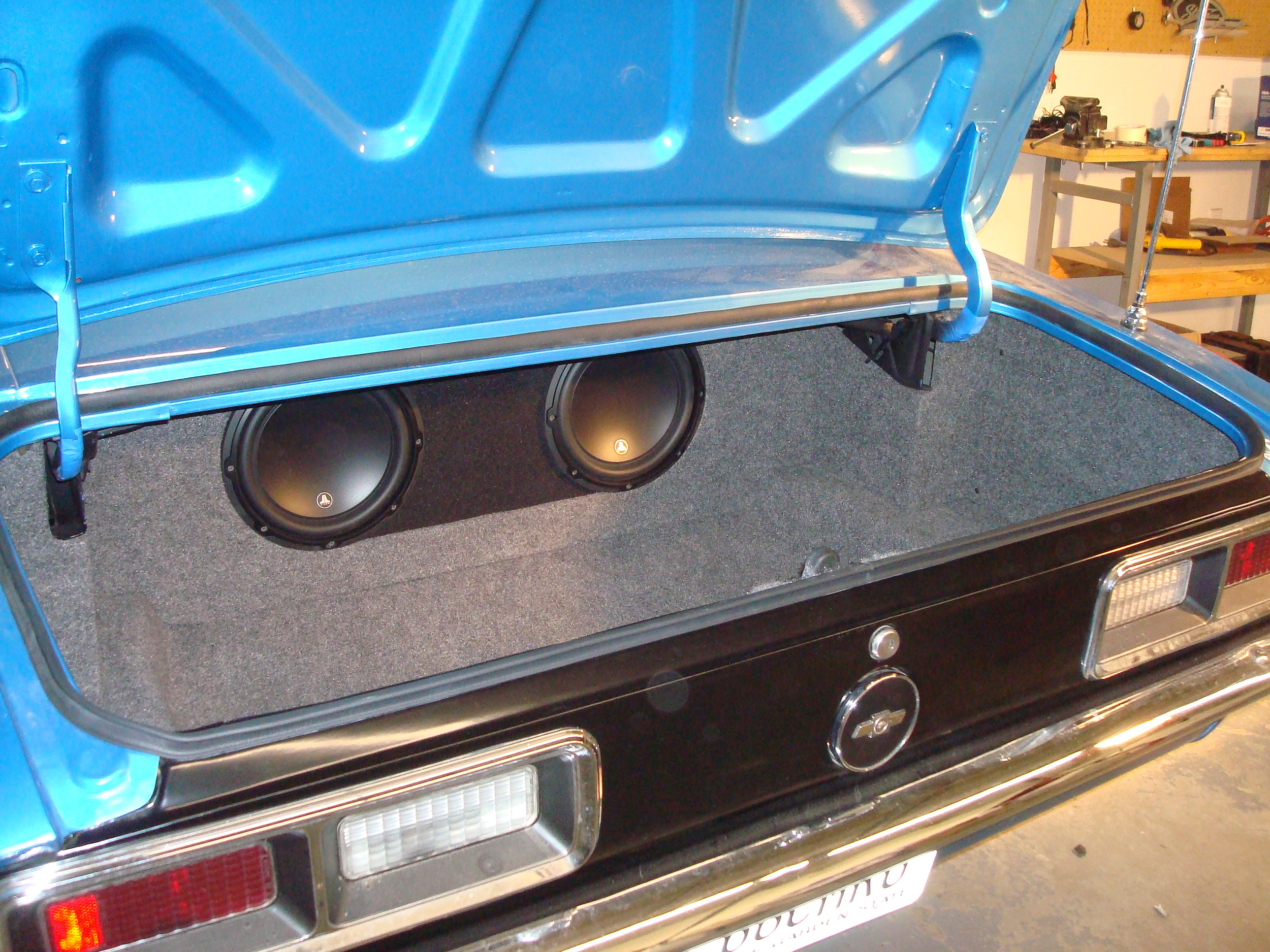1968 Camaro - Alpine CD Receiver, Rear 6x9" Speakers, Custom Subwoofer Enclosure & Trunk Finishing