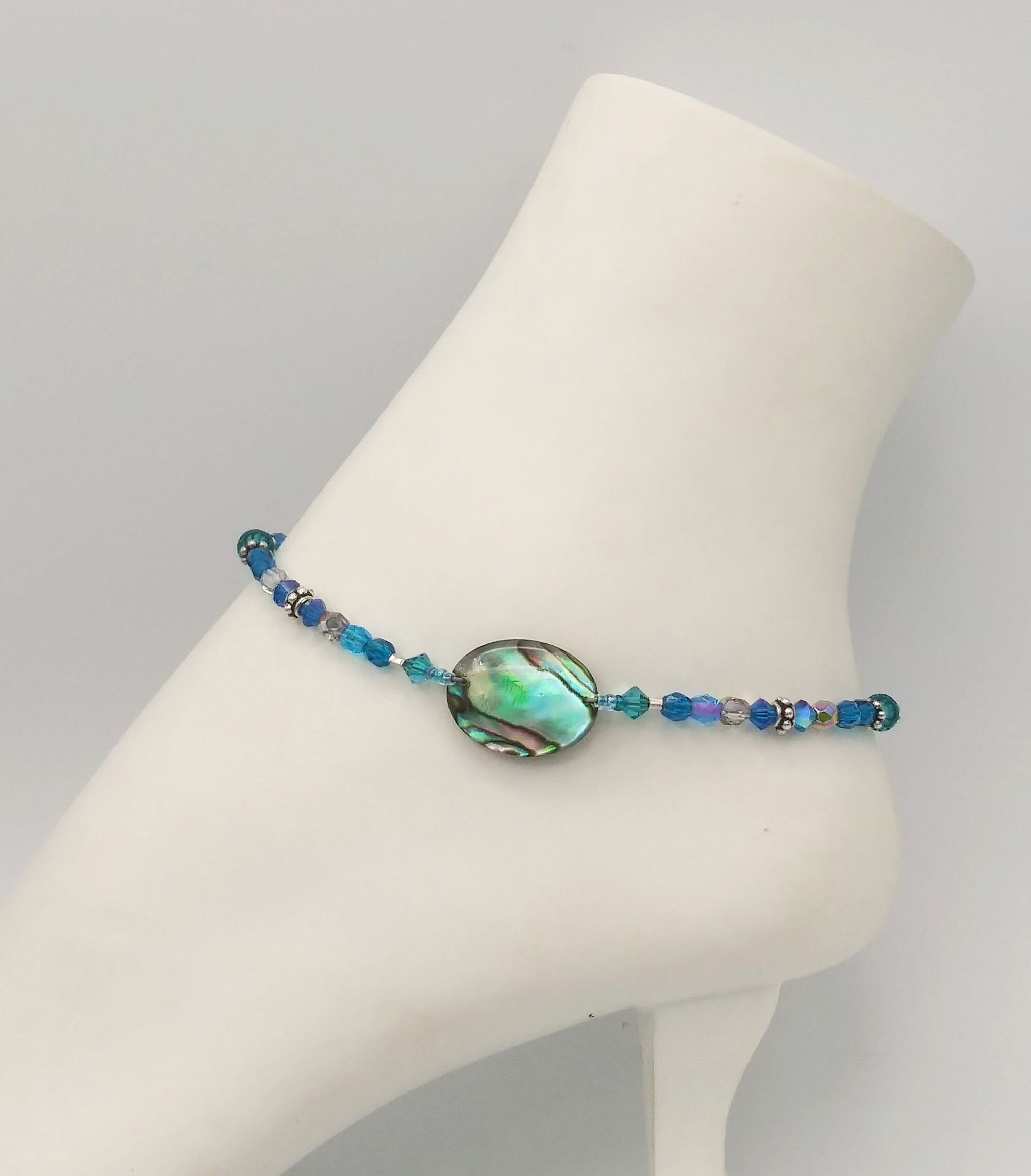 Mantra Ankle Bracelet | Handmade Vibrant Accents | Ebru Jewelry