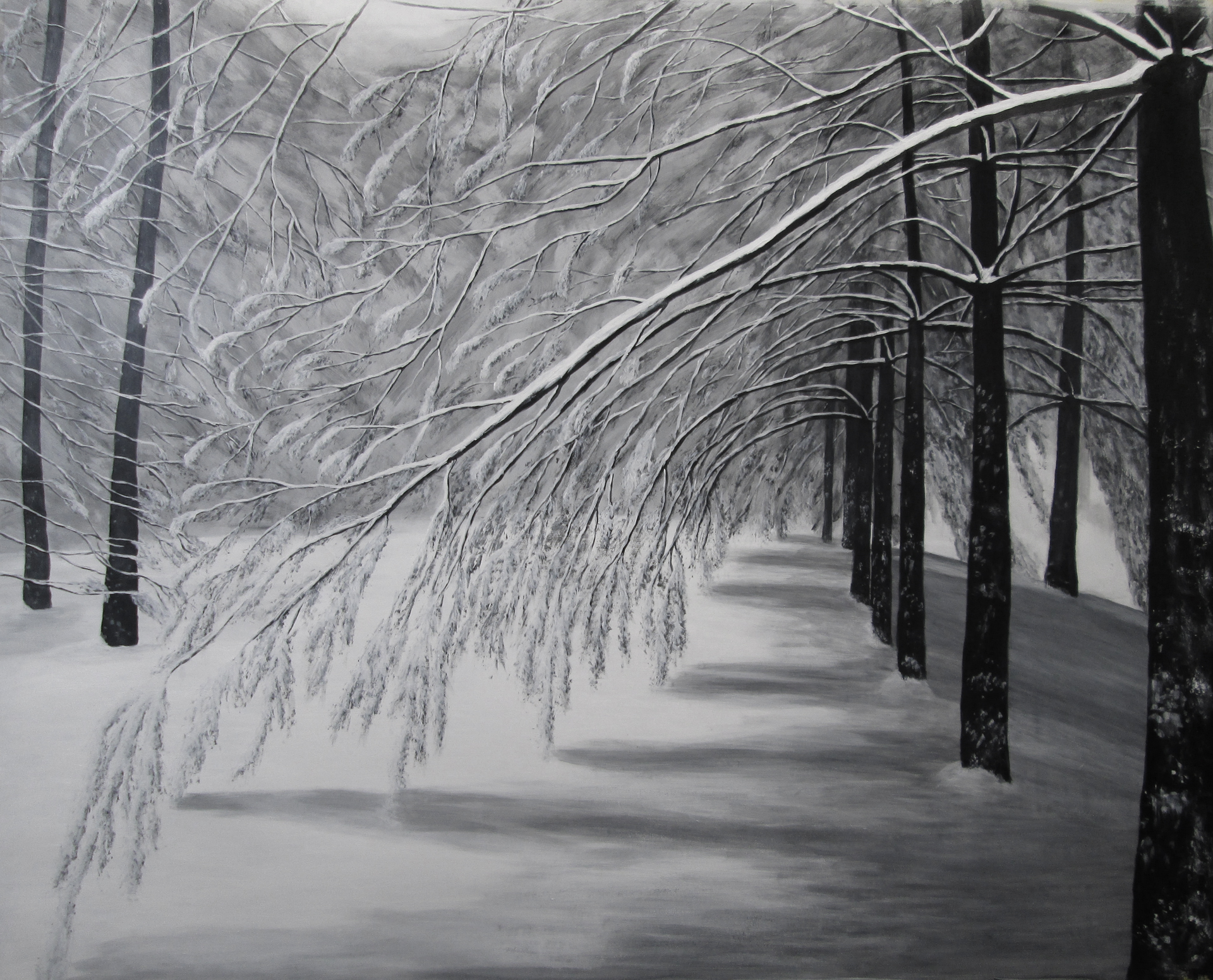 Colonade, 50" x 62", acrylic on yupo 2015