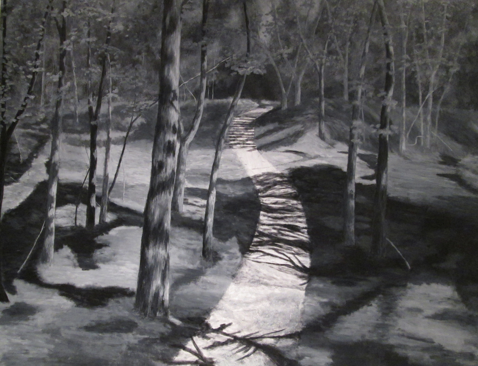 Into the Woods, acrylic on yupo paper 62" x 50", 2014