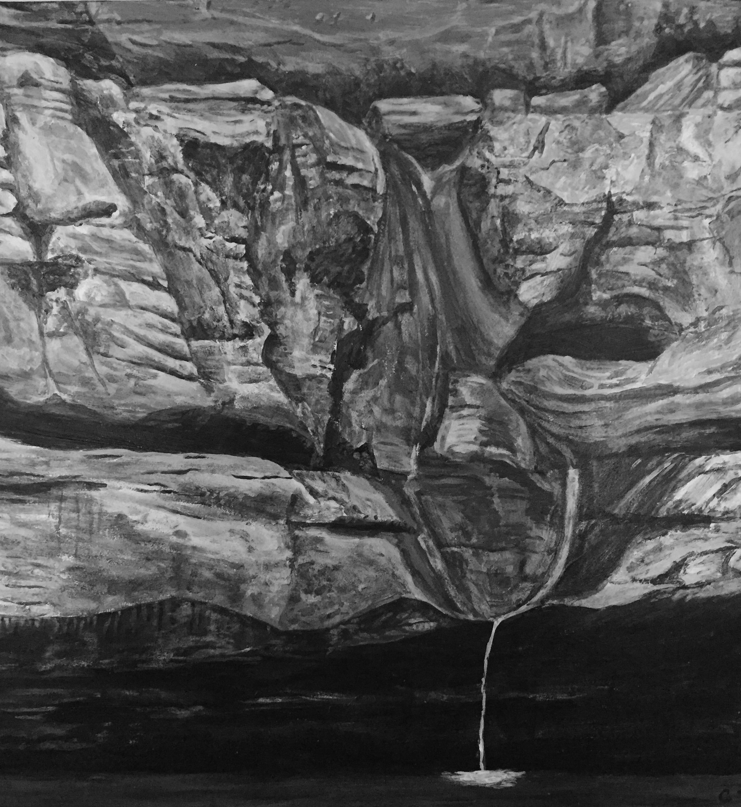 Cedar Falls, acrylic on board, 12" x 12", 2015