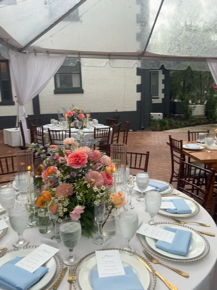 A beautiful setup to match the beautiful surroundings at one of our favorite places! #foodiecatering #orlandocaterer #orlandowedding