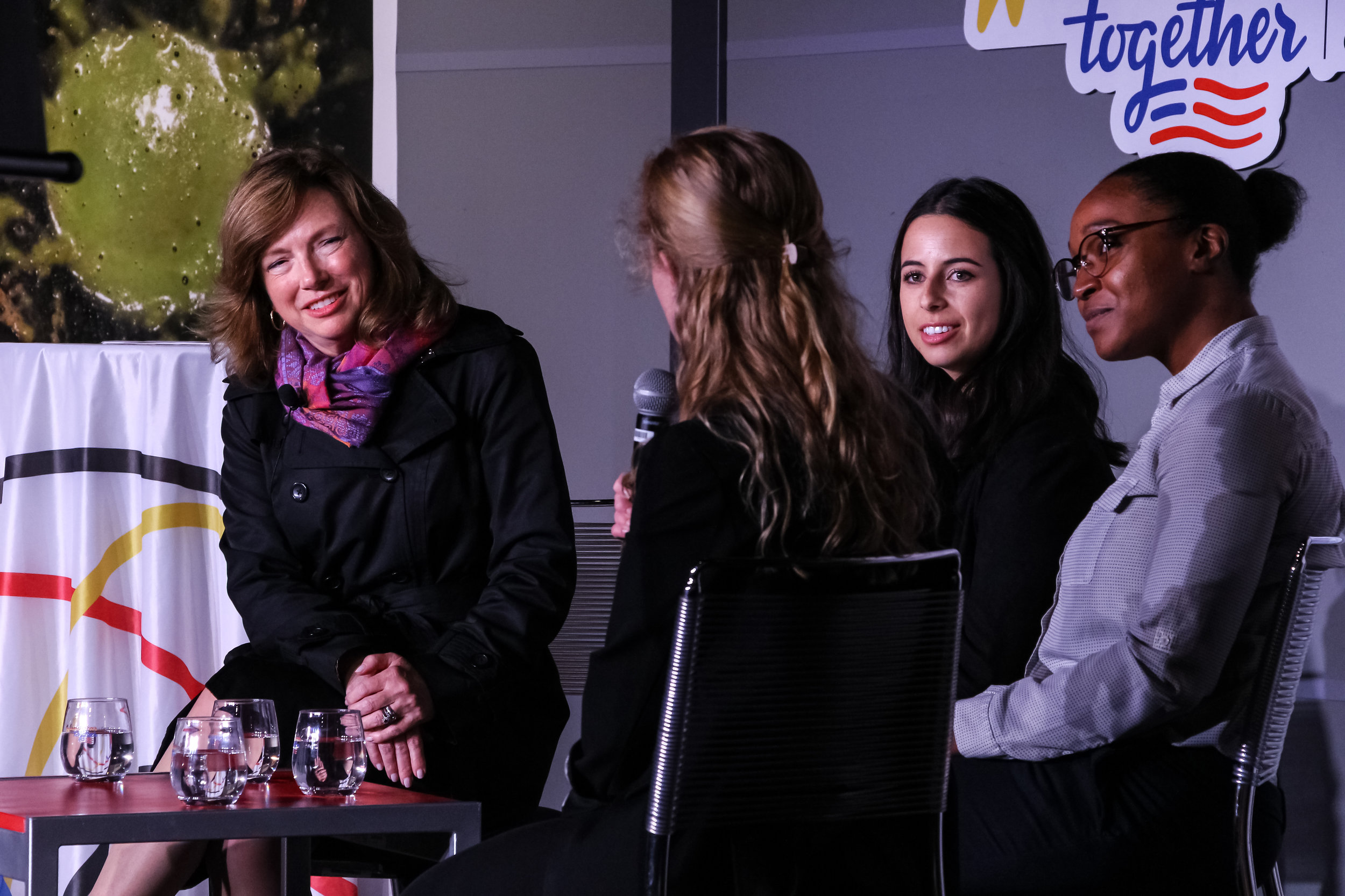  Siemens US CEO Barbara Humpton and panelists at Germany Week. Daley Plaza, Chicago, 2019. 