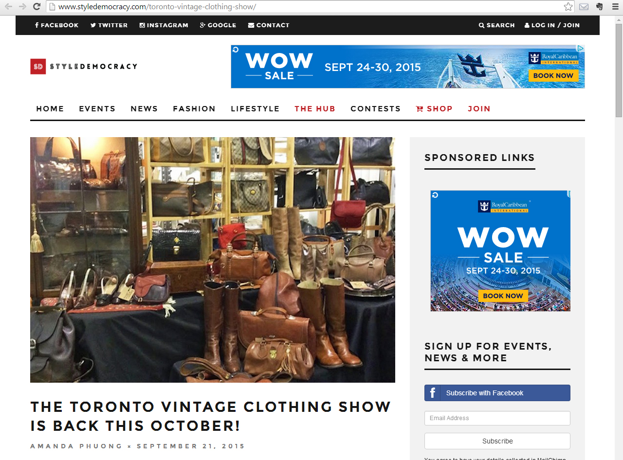 2015, Style Democracy, Toronto Vintage Clothing Show