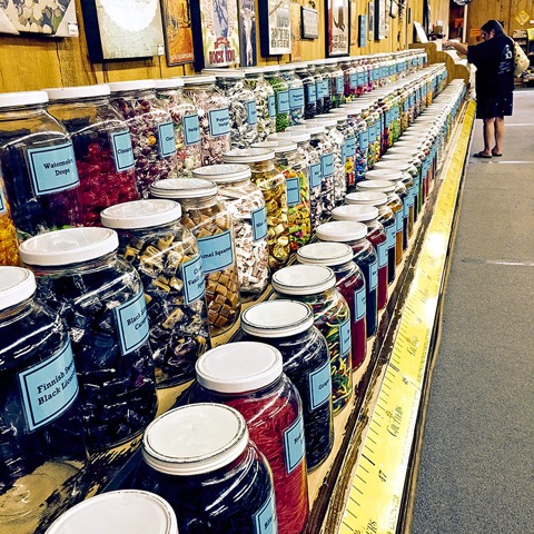Chutter’s is Guinness World Record-certified as “the world’s longest candy counter” (112 feet), Littleton, New Hampshire.