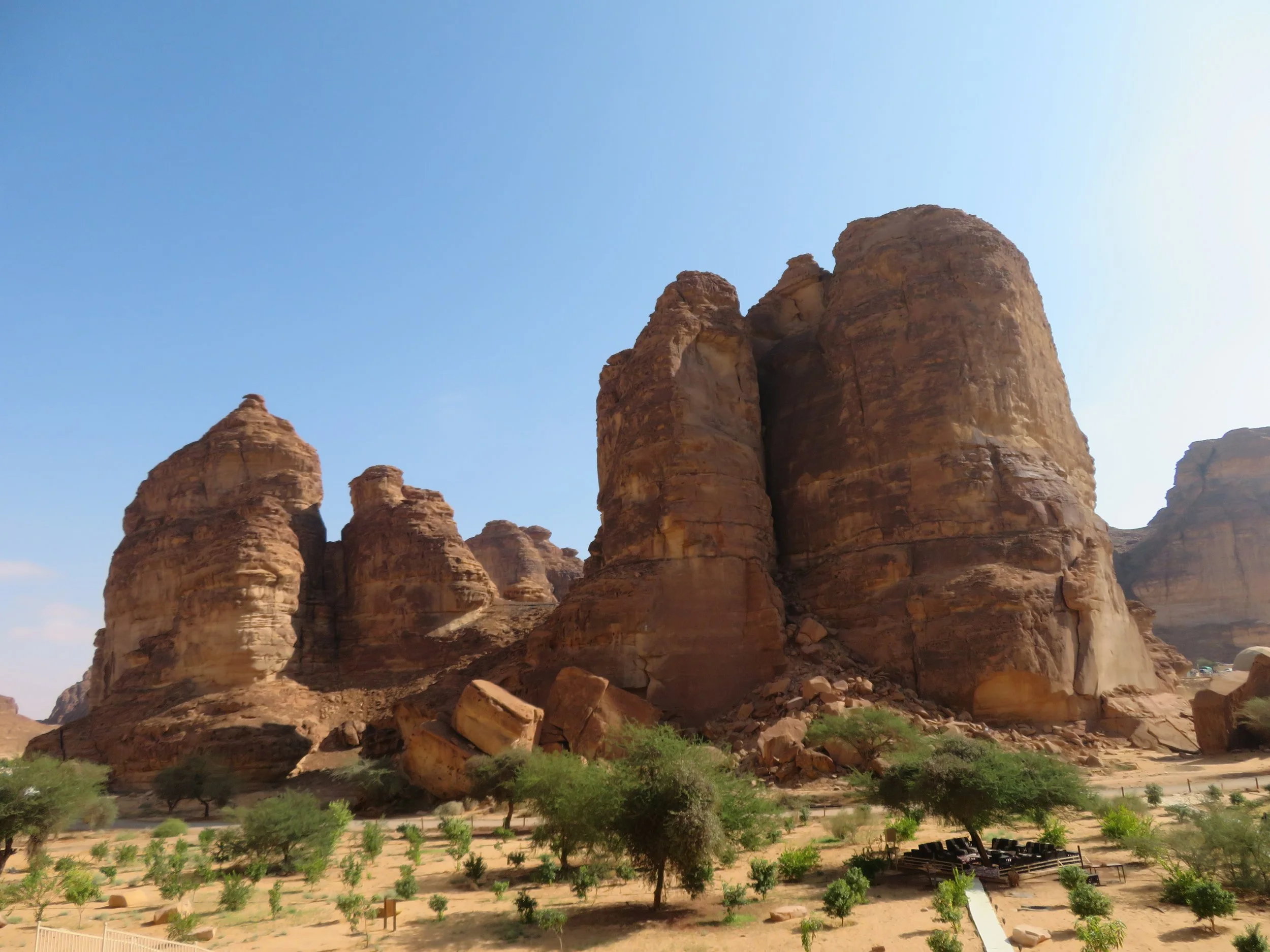 Rocks and palm grove Al Ula