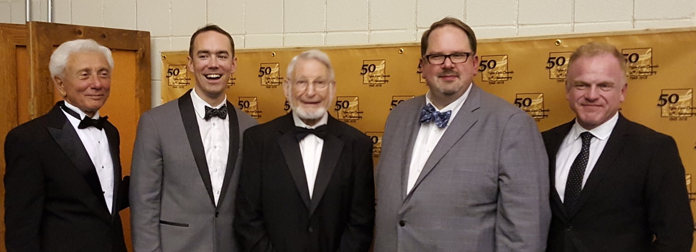 In celebration of five decades of music-making by the Tyler Civic Chorale, four past conductors and current artistic director, Weston Jennings, shared the podium for an exciting concert. The sold-out event was capped off by dinner with musical entertainment and displays of Chorale memorabilia. “What a splendid evening filled with beautiful music, memories, and delightful fun and food, with the amazing 50 years of conductors of the Tyler Civic Chorale at First Presbyterian Church in Tyler,” said FPC member Sally Garmon Smith. Featured conductors (pictured above, from left to right) included: Richard Herr, Weston Jennings, David McCormick, Donald Duncan & Frode Gunderson. 