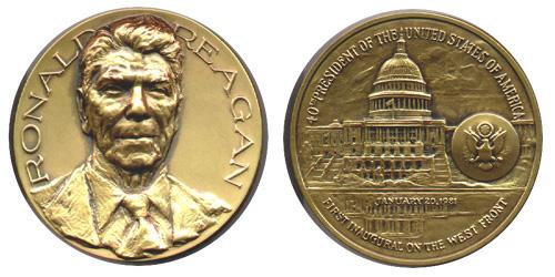 1981 Ronald Reagan Inaugural Medal, courtesy of InauguralMedals(dot)com.