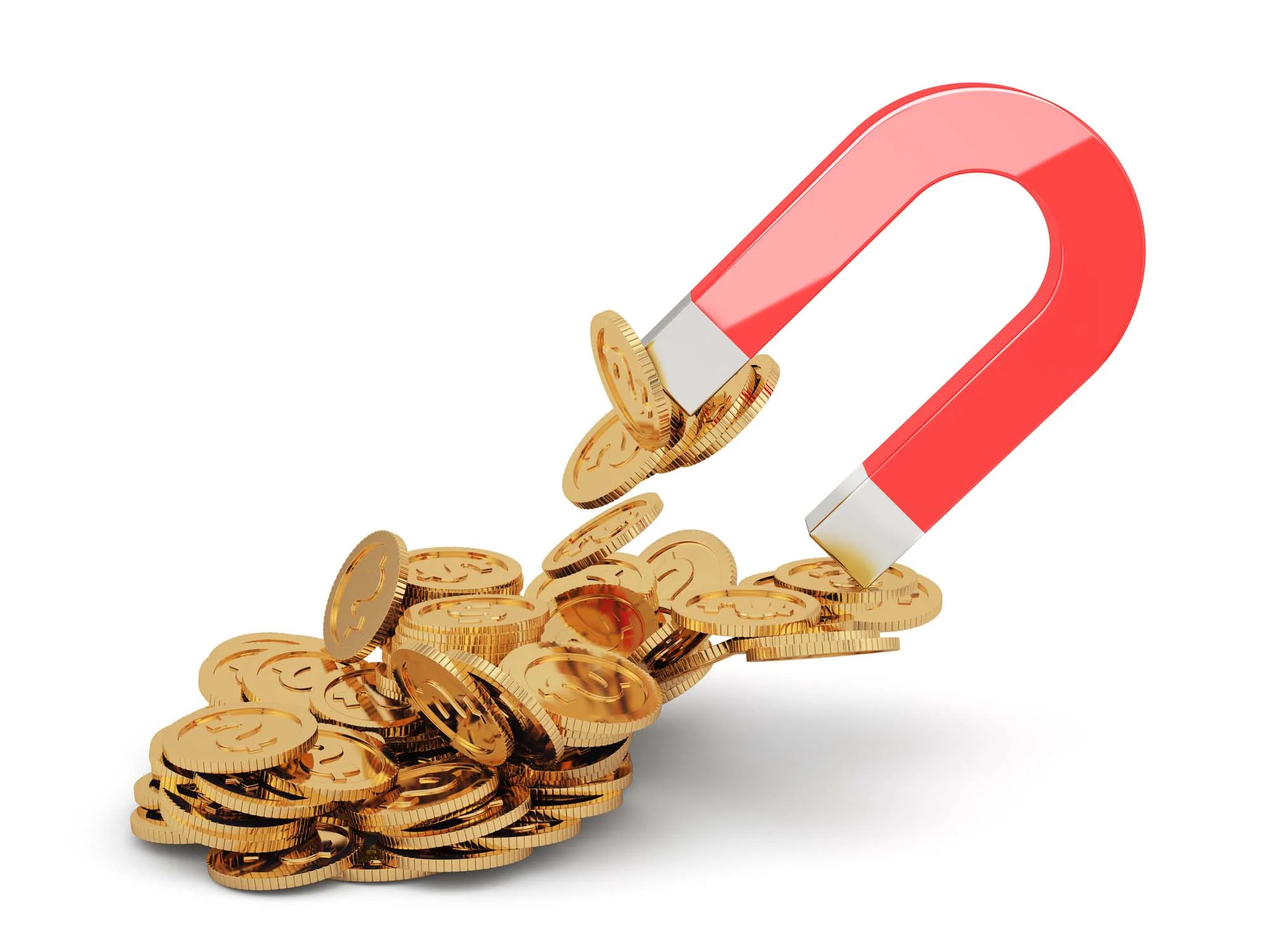 Guess what? If your "gold" coins are attracted to a magnet, they're not pure gold. Image Credit: DenisKot/iStock.