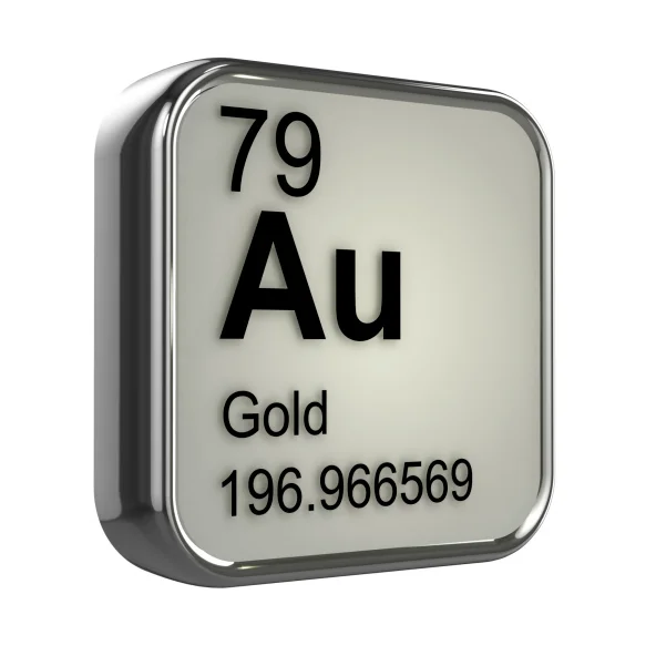 Shown: the periodic table symbol for Gold, element 79, which is very valuable and can be recycled and refined by Specialty Metals.