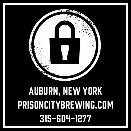 Square Ad Layout stating “Auburn NY Prisoncitybrewing.com 315-604-1277”