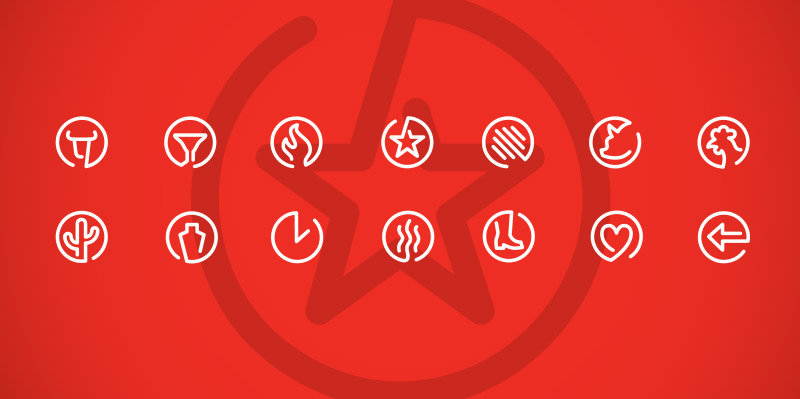Texas cattle brand-inspired icon system