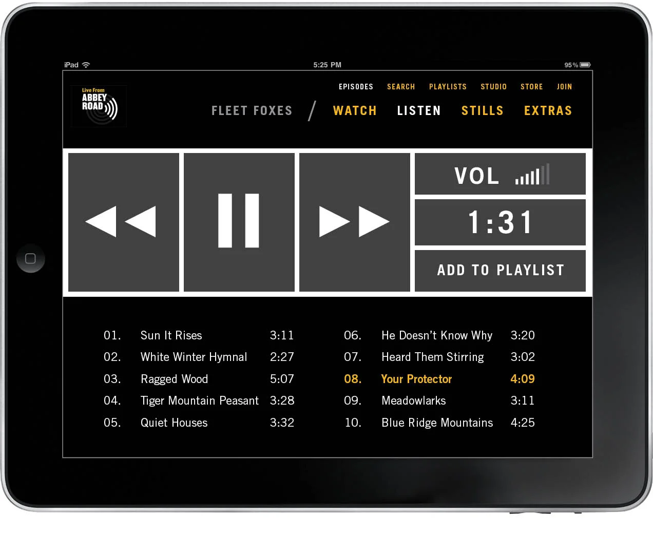 Episode audio player