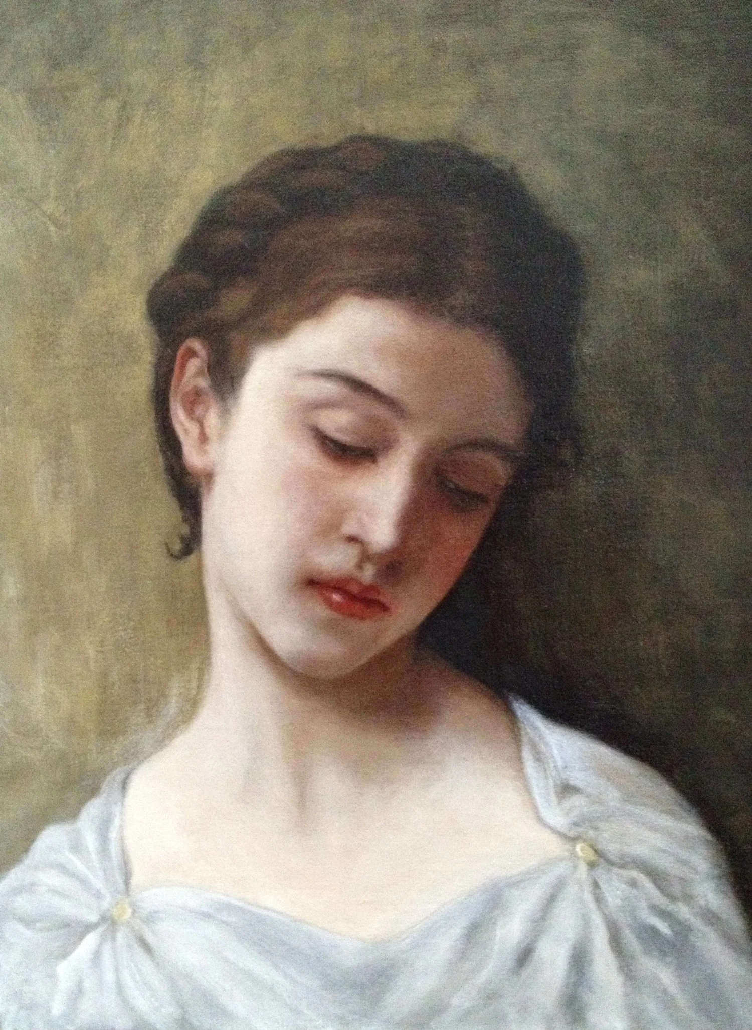 Tete de Jeune Fille after Bouguereau     Oil on Birch     16 x 12