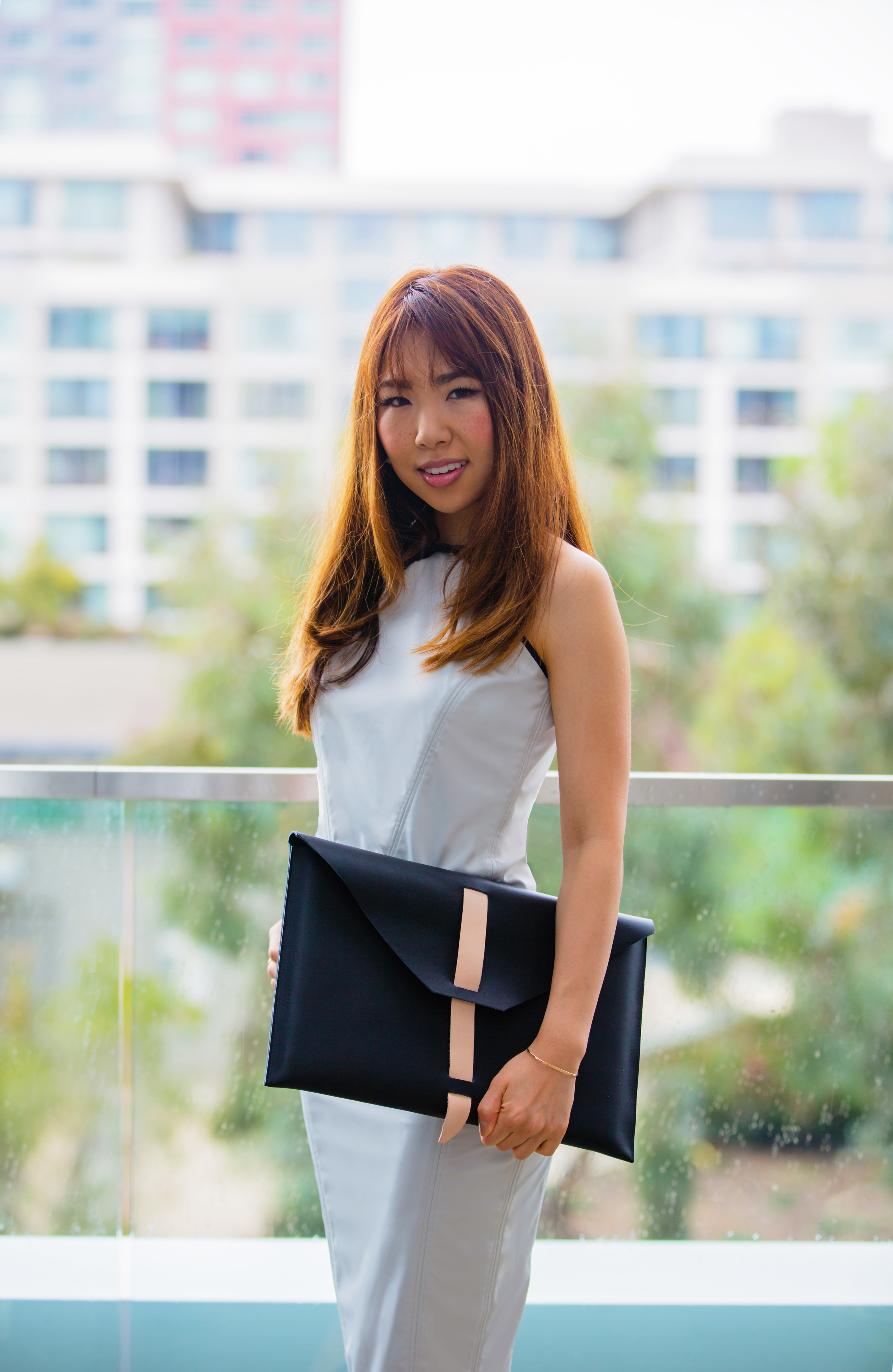 AW16 Zuria HalterTop & Brea Pencil Skirt (Reversible/Water Resistant) , Aish Envelope Bag