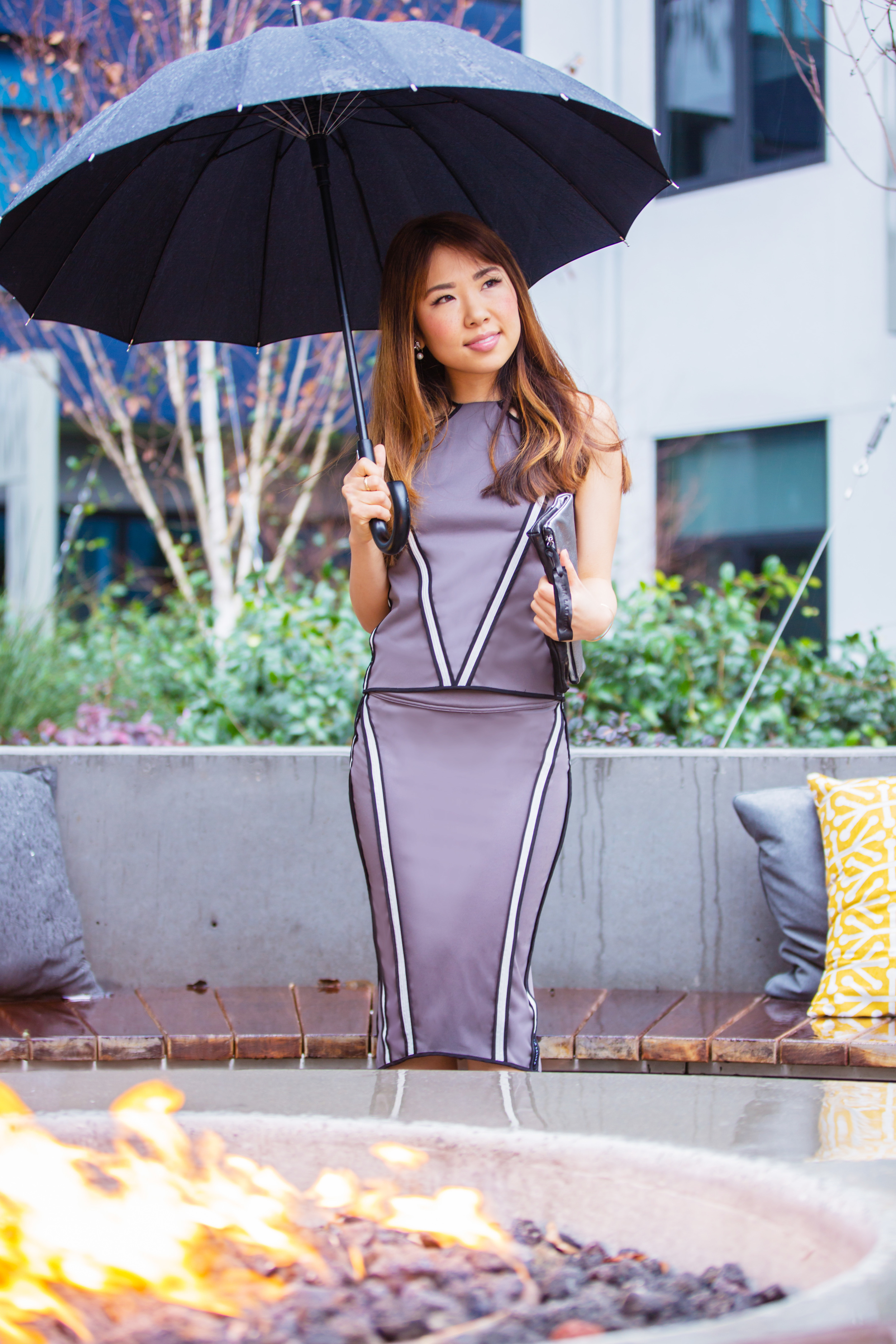 AW16 Zuria HalterTop & Brea Pencil Skirt (Reversible/Water Resistant), Tara Clutch