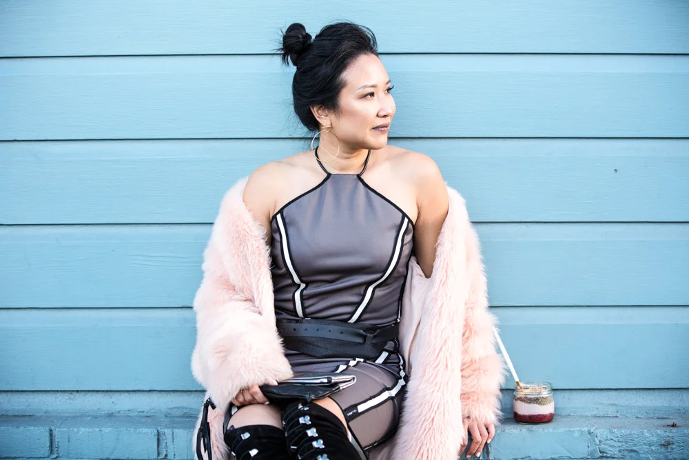 On Julie - Zuria Reversible Halter Top | Brea Reversible Skirt | Aya Belt | Tara Clutch