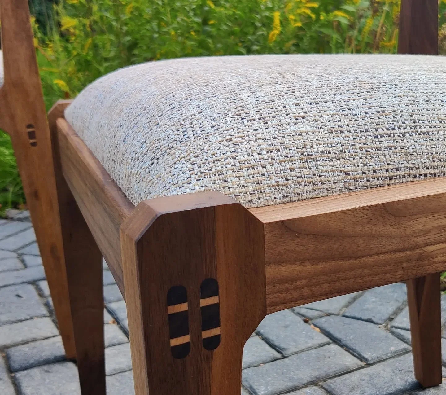 Some close ups of my favorite joint to make. Chairs are always tricky with the angled double tenon but so worth it every time. #furnituredesign #details #madeinnj #designermaker #woodworking #walnut #beautifulday