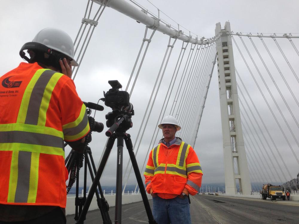 Filming on the Bay Bridge prior to its opening in 2013. That was fun.