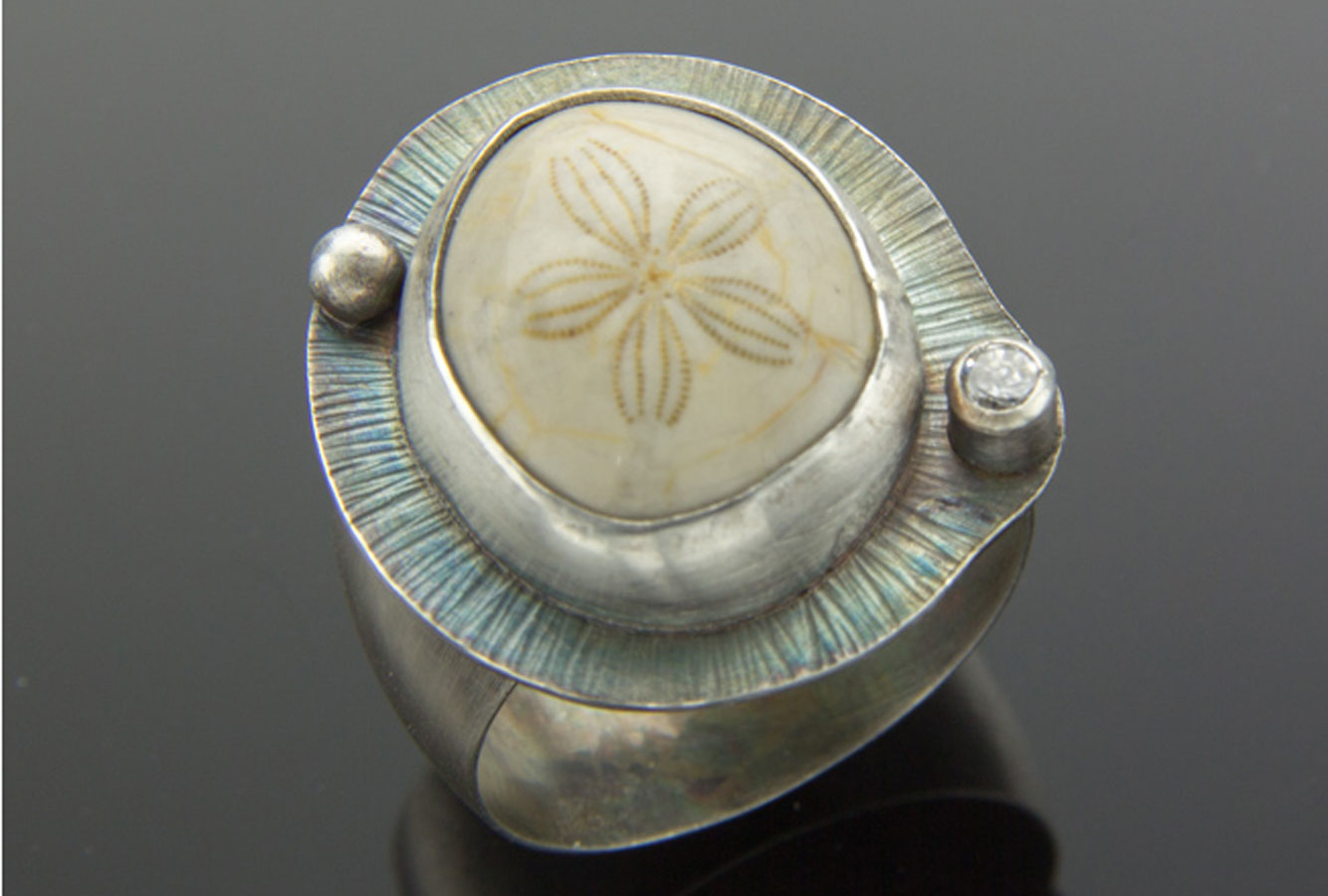 Fossilized Sand Dollar Ring