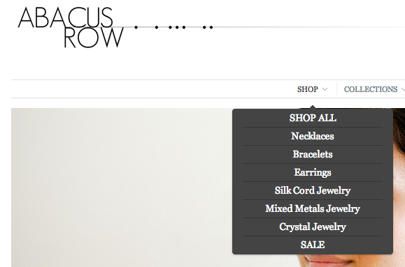 Hover over categories to see what subcategories exist