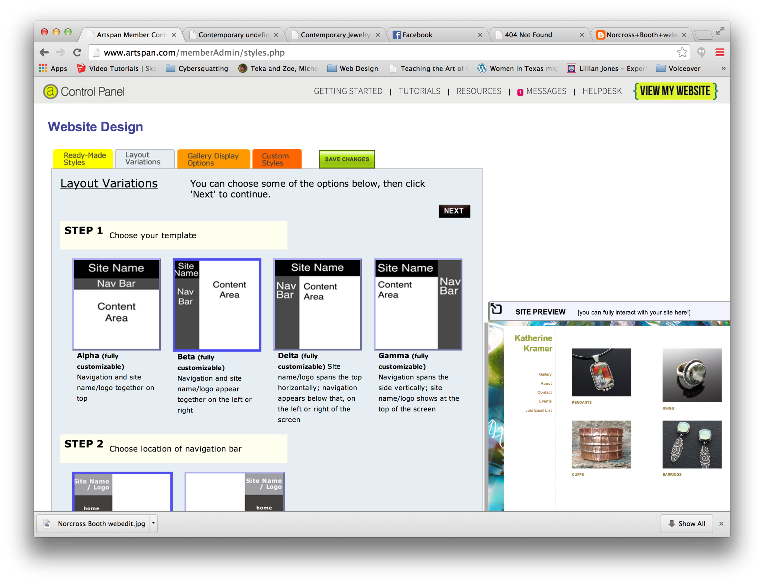 Choosing a layout