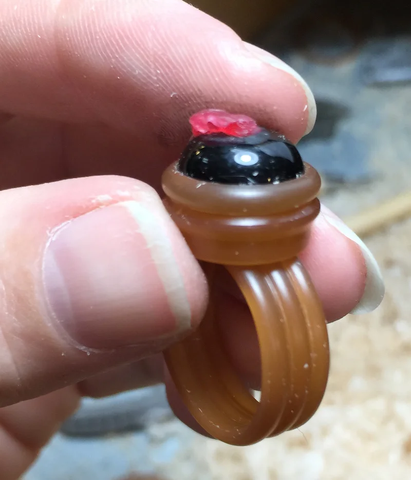 Bezel ring turned on the lathe...