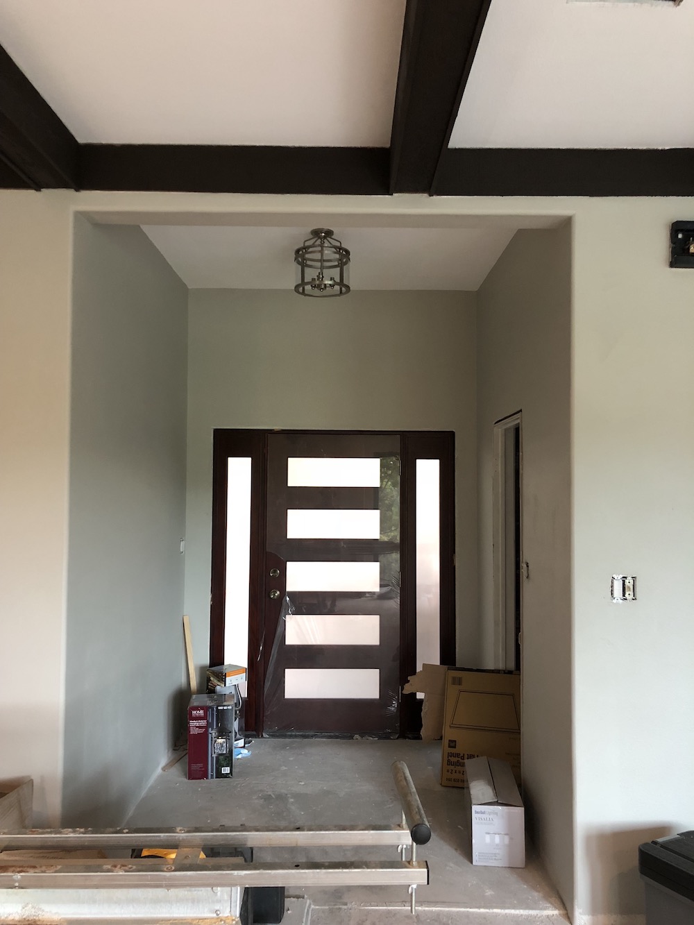 The front door installed