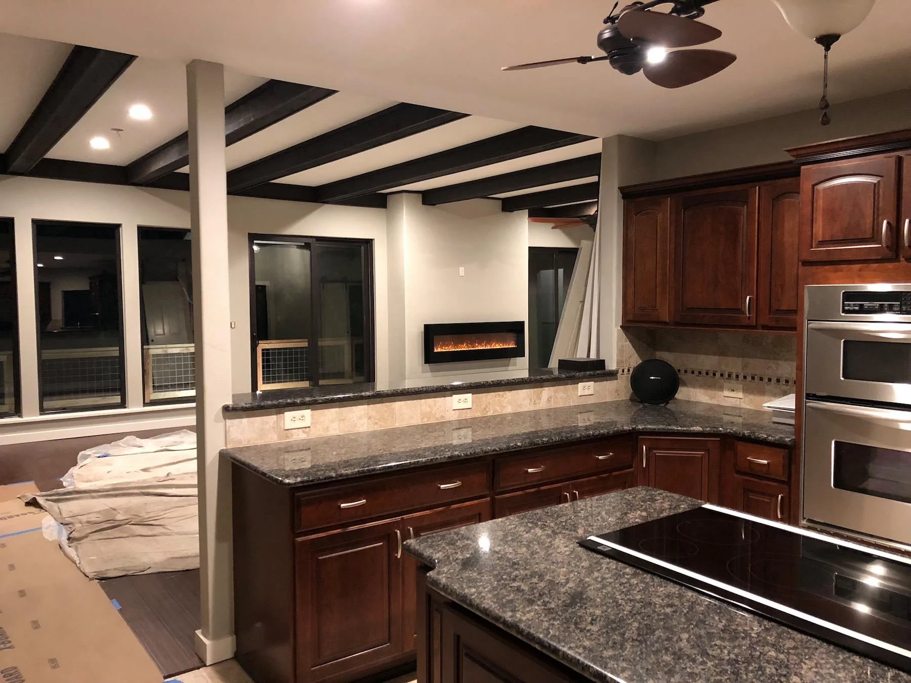 Living room/dining/kitchen in progress