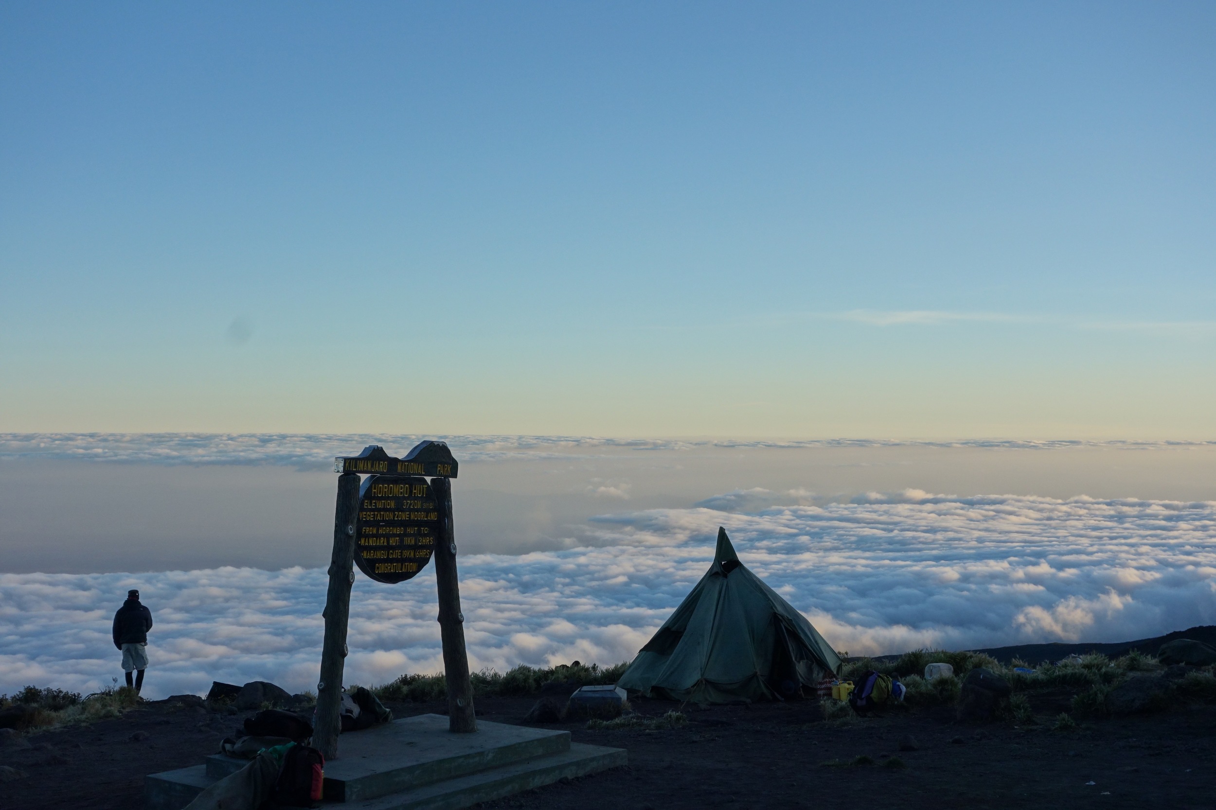Sunset above the cloud line