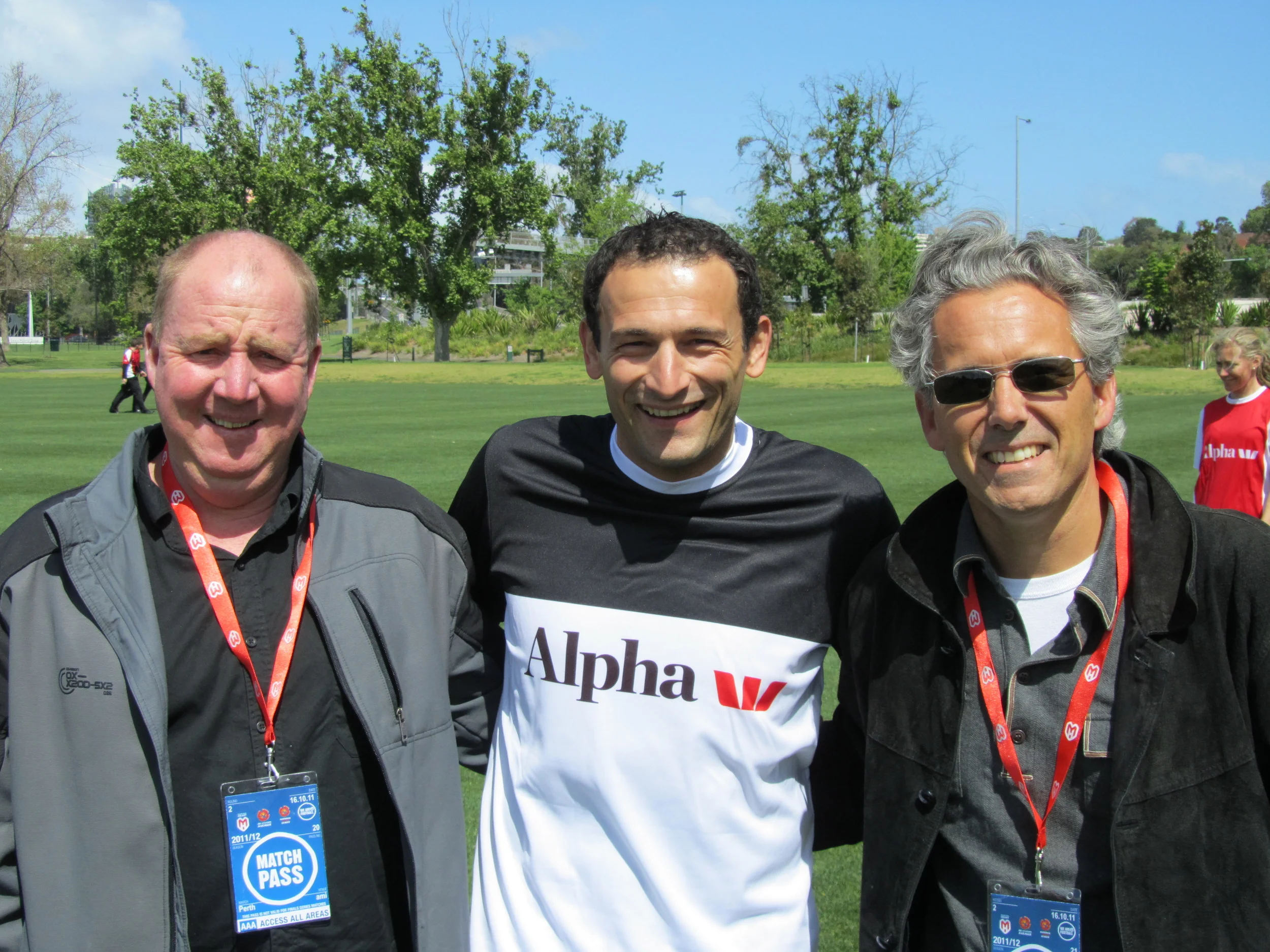 Warren & Vinnie with former Socceroo, Josip Skoko