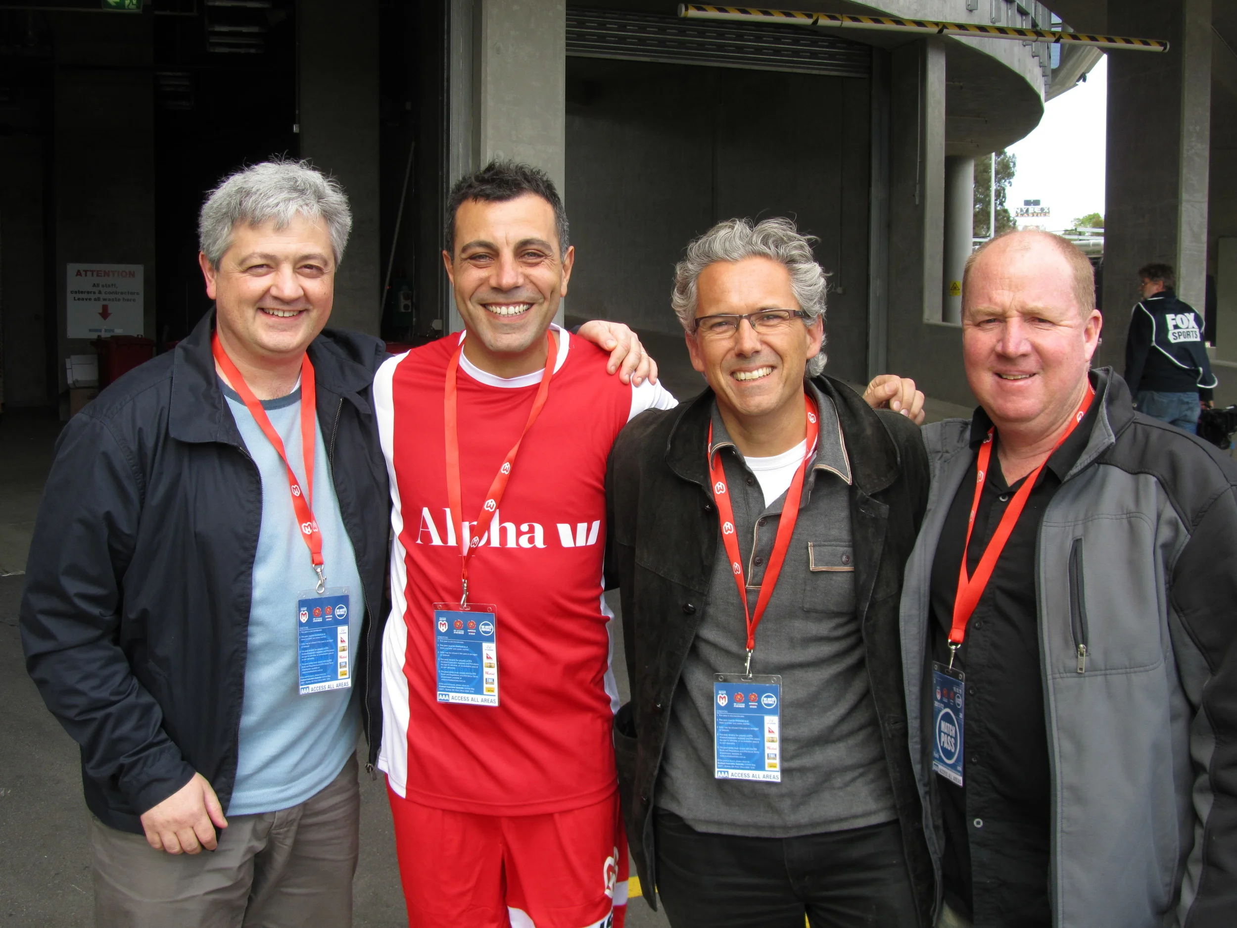 Rodrigo, Vinnie and Warren with a Diego favourite Ross Aloisi