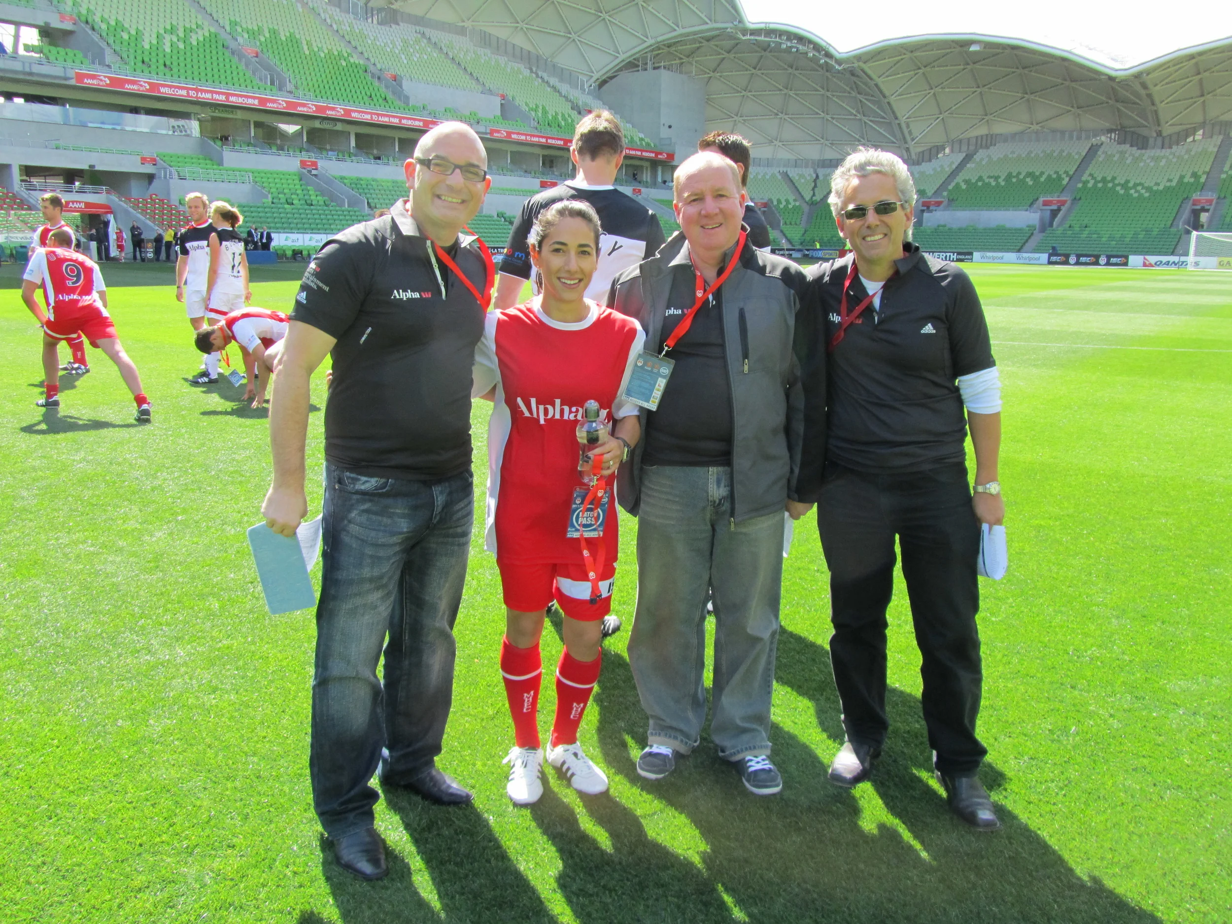 Carlos, Warren and Vinnie with Australian Olympic freestyle skier gold medalist Lydia Lassila