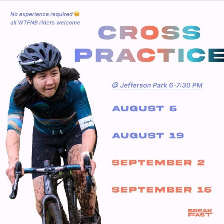Breakfast cross practice is back!! Starting this Friday, we&rsquo;ll be doing skills &amp; drills at Jefferson park every other week through the end of September. Led by @ellaad with help from CX squad leads @squaremoonsun @adrienne.banks

DATES: FRI