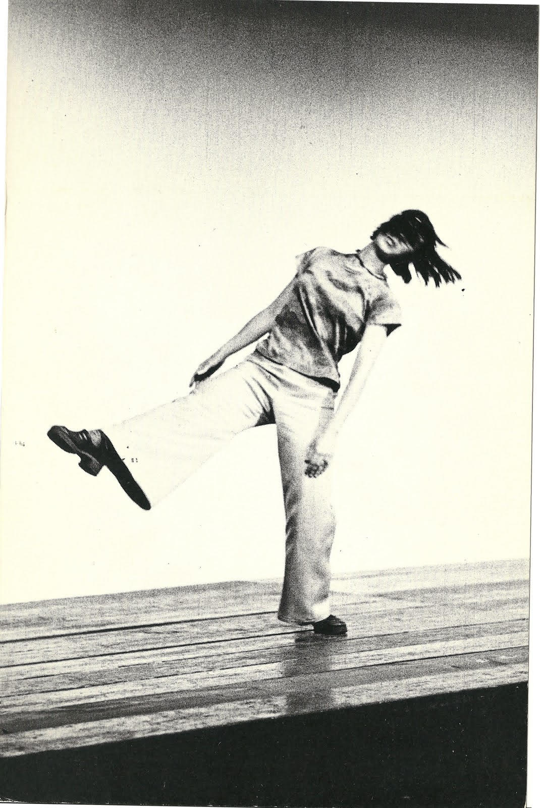 Yvonne Rainer performing Trio A in Portland, OR in 1973. Photographer unknown. 