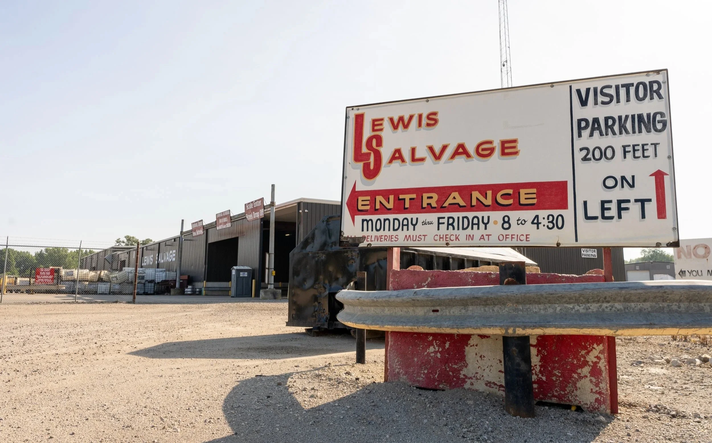 Lewis Salvage entrance sign