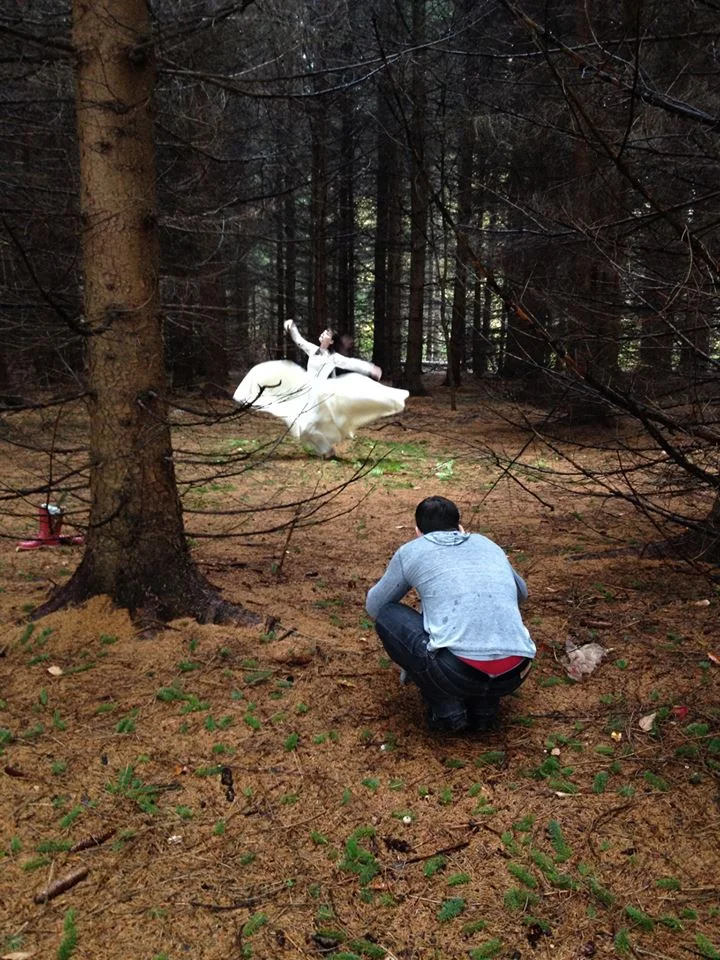 Behind the scenes photo taken by Valerie Kasinski