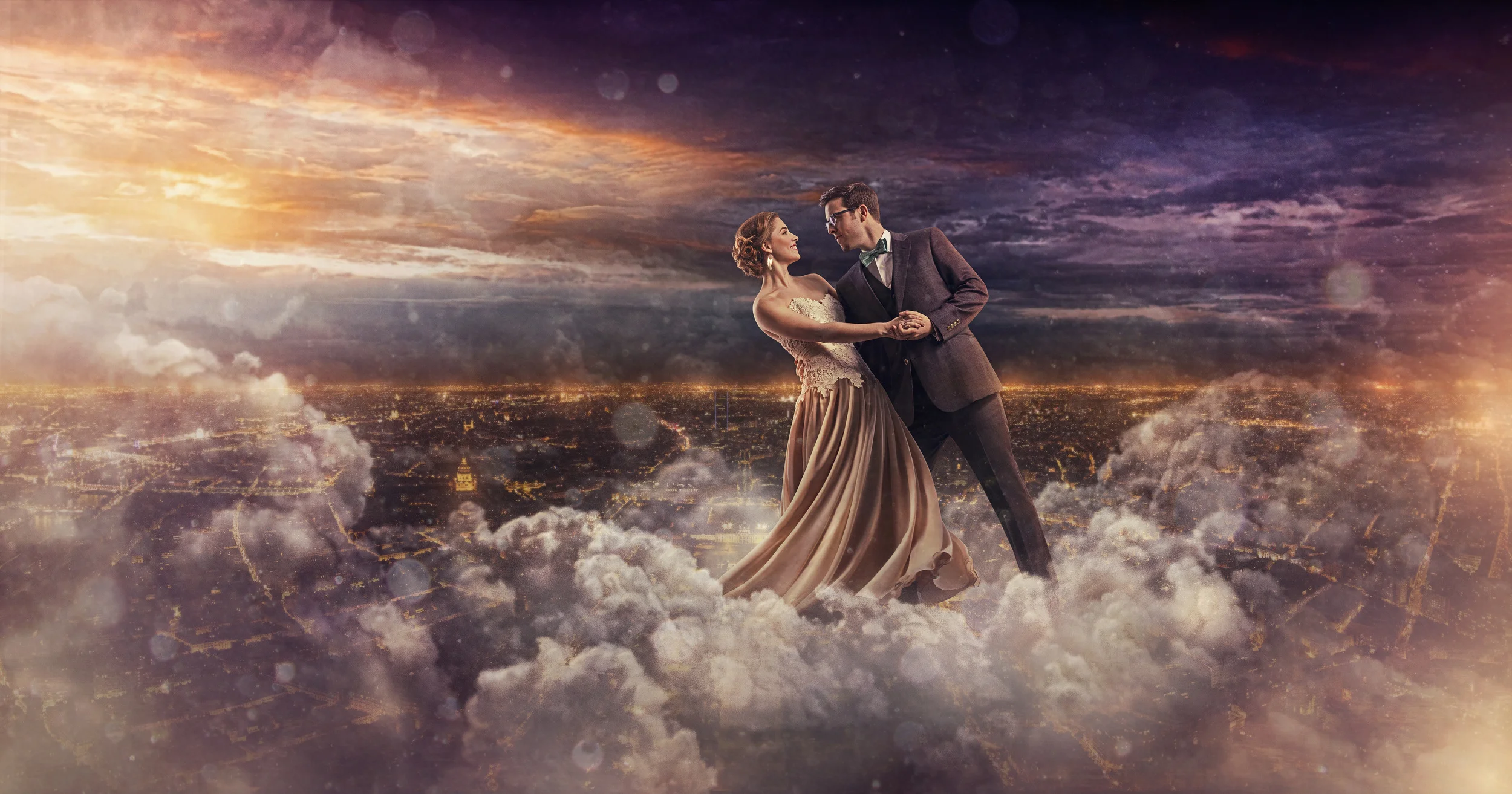 "Atop The City of Light" (Yes the background images were taken from the top of the Eiffel Tower in Paris; you can see more of our honeymoon pics here !!)