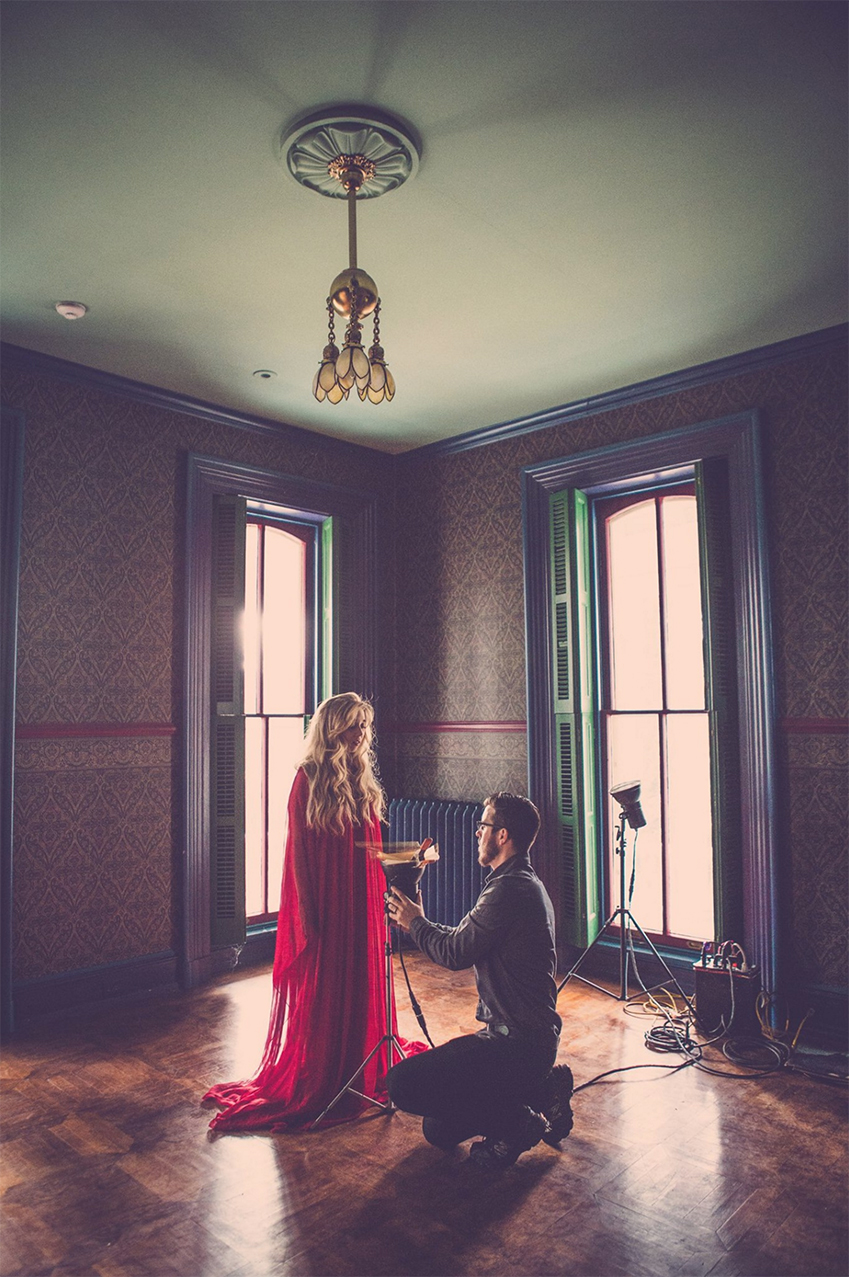 (This is me setting up lights ... not proposing. Marsha is a super wonderful girl, but I'm already taken !)