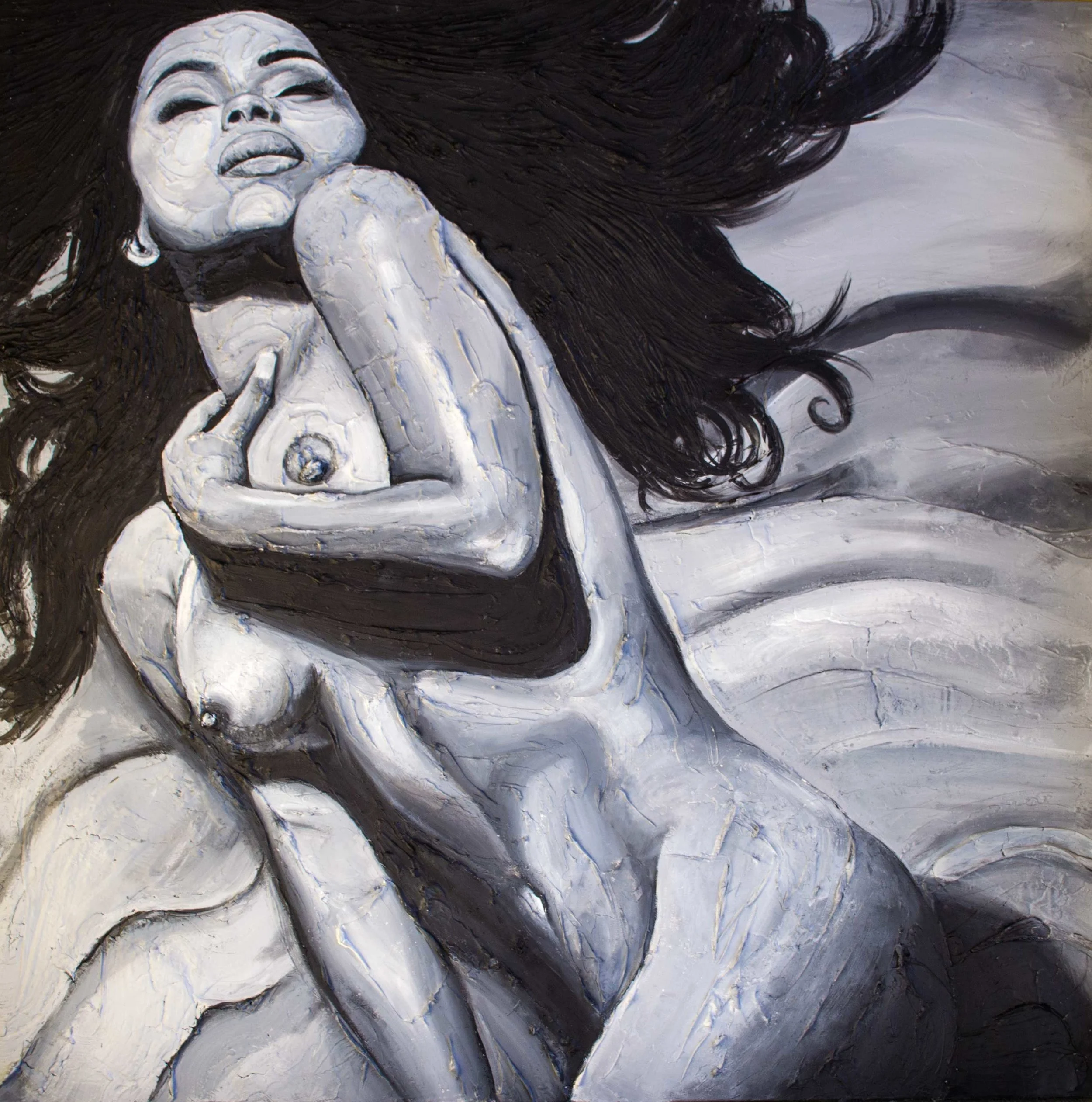 2016 48" x 48" mixed media on canvas sold