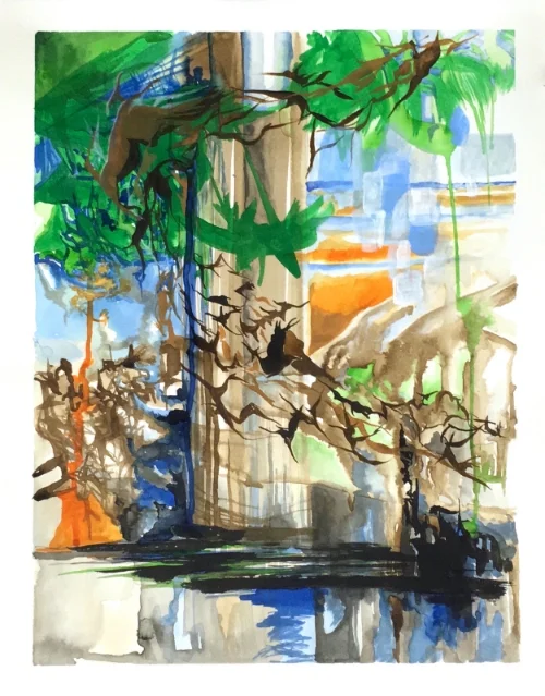 Island, 2016 14” x 18” ink and acrylic on paper