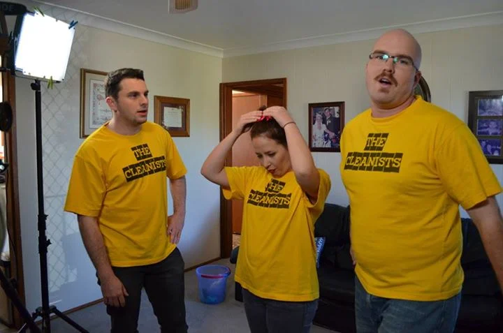 An inbetween takes moment involving three of the four leads including Libby (played by Shanon Kulupach)